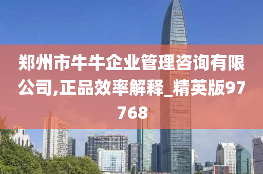 郑州市牛牛企业管理咨询有限公司,正品效率解释_精英版97768