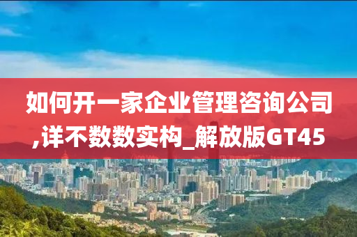 如何开一家企业管理咨询公司,详不数数实构_解放版GT45