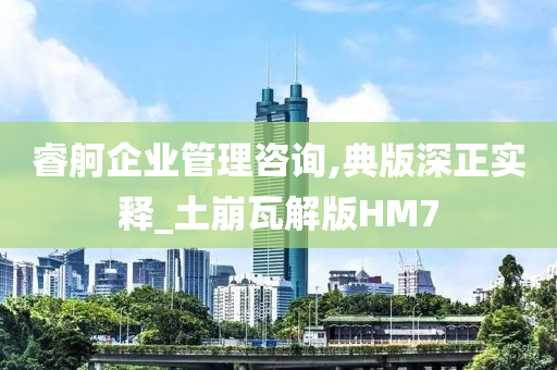 睿舸企业管理咨询,典版深正实释_土崩瓦解版HM7