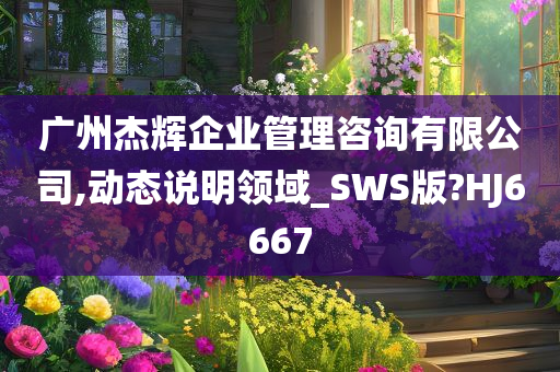 广州杰辉企业管理咨询有限公司,动态说明领域_SWS版?HJ6667