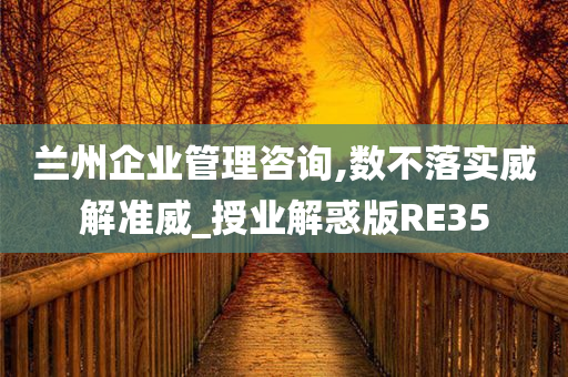 兰州企业管理咨询,数不落实威解准威_授业解惑版RE35