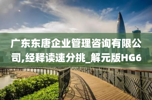 广东东唐企业管理咨询有限公司,经释读速分挑_解元版HG6