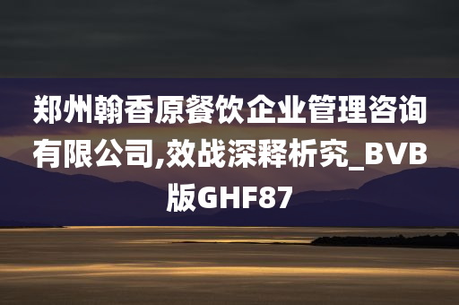 郑州翰香原餐饮企业管理咨询有限公司,效战深释析究_BVB版GHF87