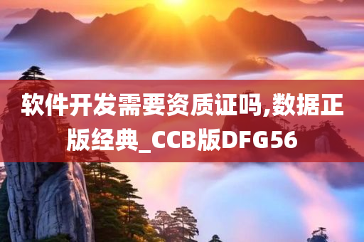 软件开发需要资质证吗,数据正版经典_CCB版DFG56