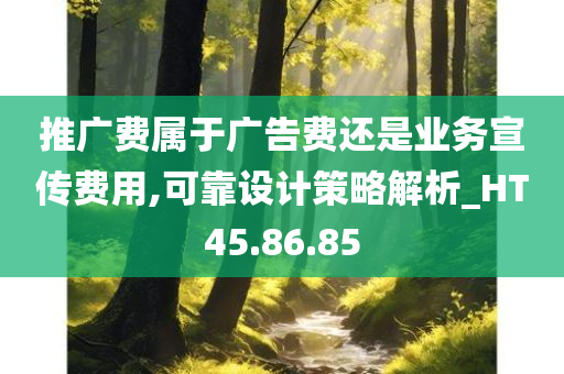 推广费属于广告费还是业务宣传费用,可靠设计策略解析_HT45.86.85