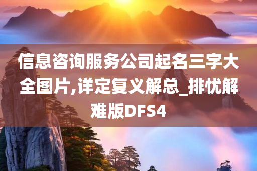 信息咨询服务公司起名三字大全图片,详定复义解总_排忧解难版DFS4