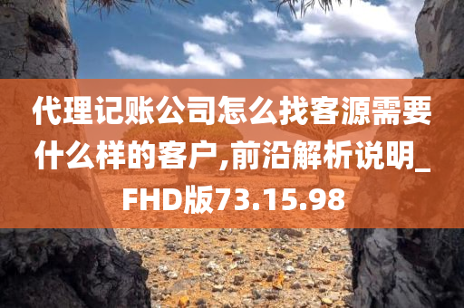 代理记账公司怎么找客源需要什么样的客户,前沿解析说明_FHD版73.15.98