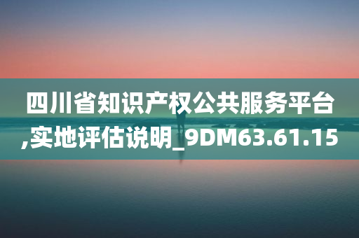 四川省知识产权公共服务平台,实地评估说明_9DM63.61.15