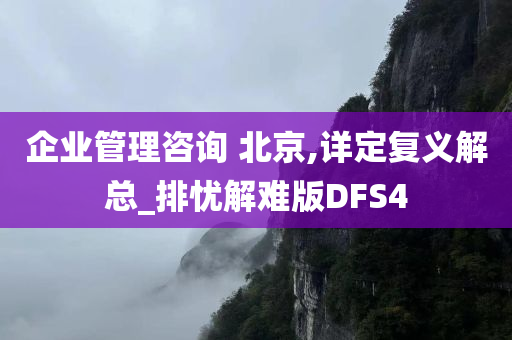 企业管理咨询 北京,详定复义解总_排忧解难版DFS4