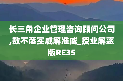 长三角企业管理咨询顾问公司,数不落实威解准威_授业解惑版RE35