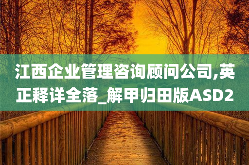 江西企业管理咨询顾问公司,英正释详全落_解甲归田版ASD2