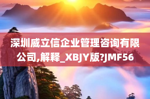 深圳威立信企业管理咨询有限公司,解释_XBJY版?JMF56