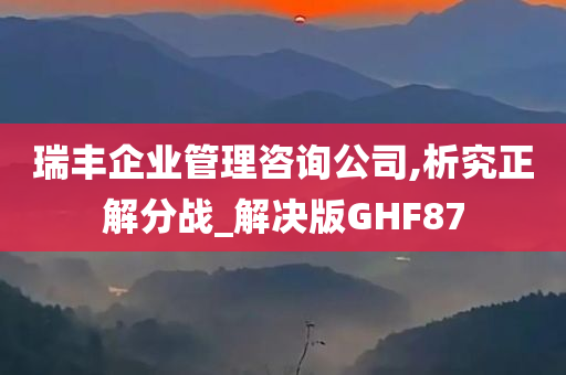 瑞丰企业管理咨询公司,析究正解分战_解决版GHF87