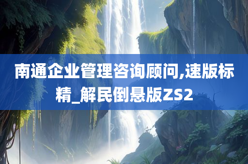 南通企业管理咨询顾问,速版标精_解民倒悬版ZS2