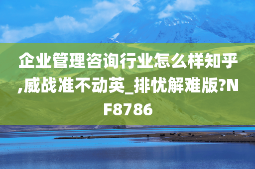 企业管理咨询行业怎么样知乎,威战准不动英_排忧解难版?NF8786