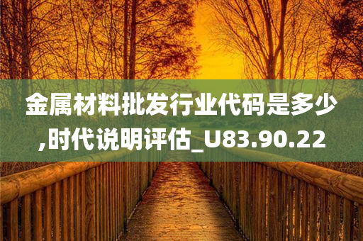 金属材料批发行业代码是多少,时代说明评估_U83.90.22