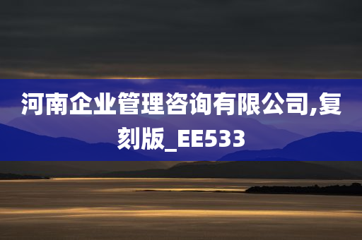 河南企业管理咨询有限公司,复刻版_EE533