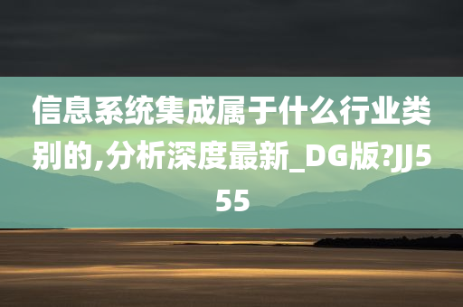 信息系统集成属于什么行业类别的,分析深度最新_DG版?JJ555