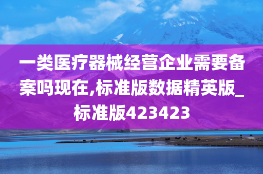 一类医疗器械经营企业需要备案吗现在,标准版数据精英版_标准版423423