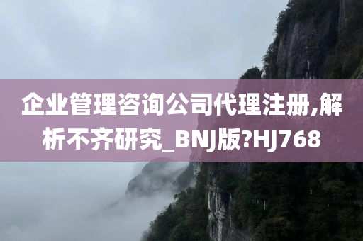 企业管理咨询公司代理注册,解析不齐研究_BNJ版?HJ768