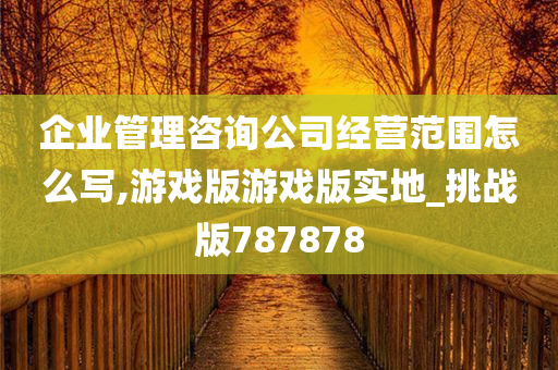 企业管理咨询公司经营范围怎么写,游戏版游戏版实地_挑战版787878