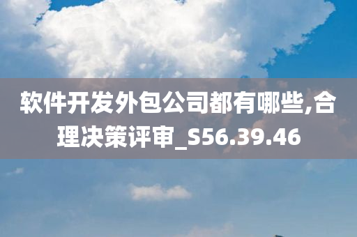 软件开发外包公司都有哪些,合理决策评审_S56.39.46