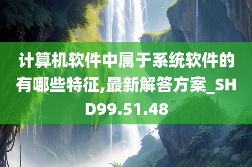 计算机软件中属于系统软件的有哪些特征,最新解答方案_SHD99.51.48