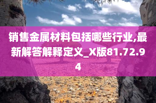 销售金属材料包括哪些行业,最新解答解释定义_X版81.72.94