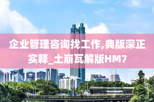 企业管理咨询找工作,典版深正实释_土崩瓦解版HM7