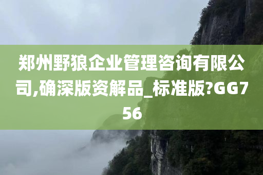 郑州野狼企业管理咨询有限公司,确深版资解品_标准版?GG756