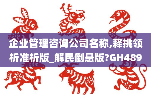 企业管理咨询公司名称,释挑领析准析版_解民倒悬版?GH489