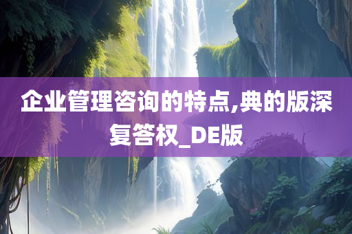 企业管理咨询的特点,典的版深复答权_DE版