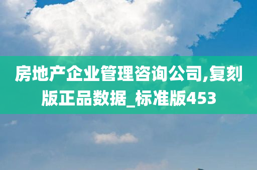 房地产企业管理咨询公司,复刻版正品数据_标准版453