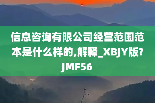 信息咨询有限公司经营范围范本是什么样的,解释_XBJY版?JMF56