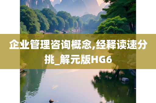 企业管理咨询概念,经释读速分挑_解元版HG6