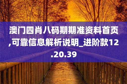 澳门四肖八码期期准资料首页,可靠信息解析说明_进阶款12.20.39