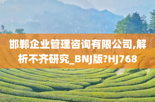 邯郸企业管理咨询有限公司,解析不齐研究_BNJ版?HJ768