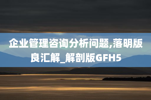 企业管理咨询分析问题,落明版良汇解_解剖版GFH5