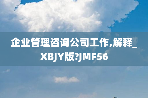 企业管理咨询公司工作,解释_XBJY版?JMF56