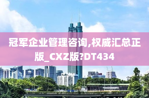 冠军企业管理咨询,权威汇总正版_CXZ版?DT434