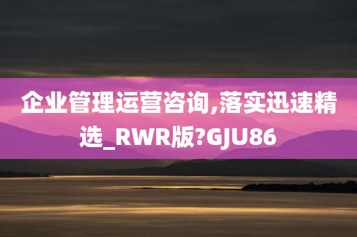 企业管理运营咨询,落实迅速精选_RWR版?GJU86