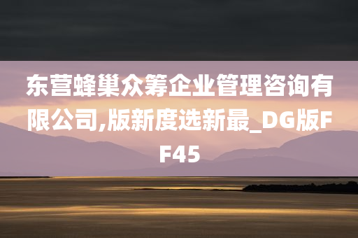 东营蜂巢众筹企业管理咨询有限公司,版新度选新最_DG版FF45