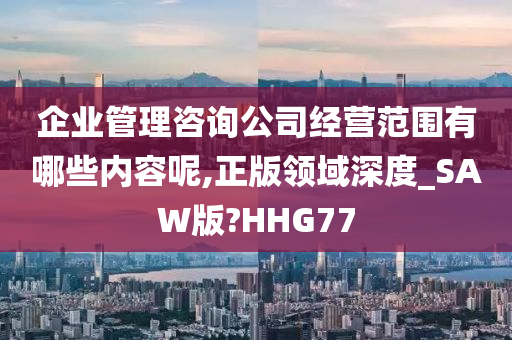 企业管理咨询公司经营范围有哪些内容呢,正版领域深度_SAW版?HHG77