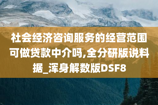 社会经济咨询服务的经营范围可做贷款中介吗,全分研版说料据_浑身解数版DSF8