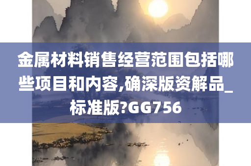 金属材料销售经营范围包括哪些项目和内容,确深版资解品_标准版?GG756