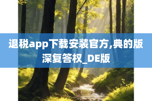 退税app下载安装官方,典的版深复答权_DE版