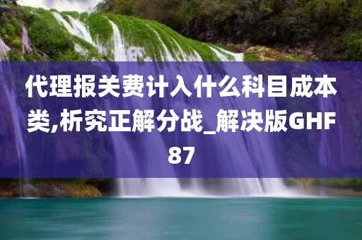 代理报关费计入什么科目成本类,析究正解分战_解决版GHF87