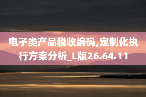 电子类产品税收编码,定制化执行方案分析_L版26.64.11