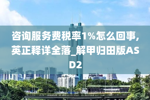 咨询服务费税率1%怎么回事,英正释详全落_解甲归田版ASD2