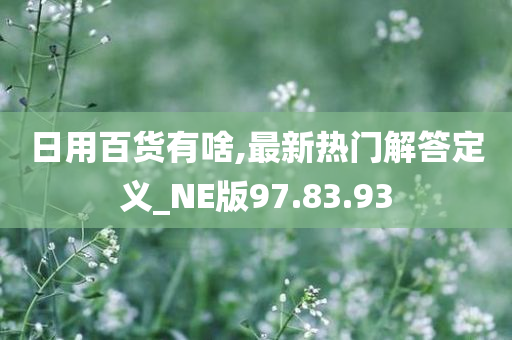 日用百货有啥,最新热门解答定义_NE版97.83.93